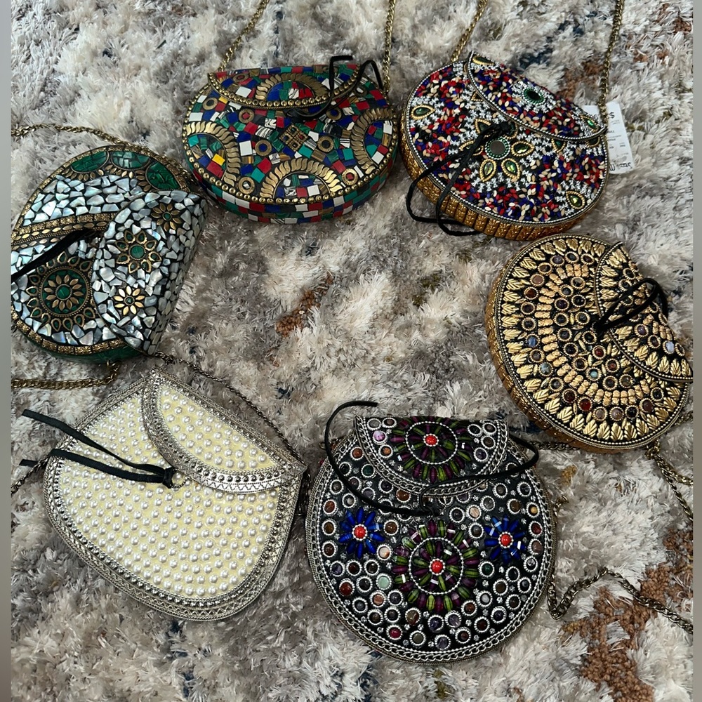 Bundle of Six Metal Purses